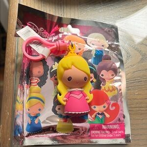 Disney Princess sleeping beauty bag clip - Pink and Yellow